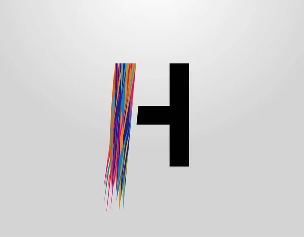 Логотип Футуристического Буквы Modern Initial Creative Colorful Strips — стоковый вектор