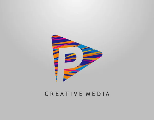 Logotipo Letra Colorido Pop Art Strip Play Icon Perfecto Para — Archivo Imágenes Vectoriales
