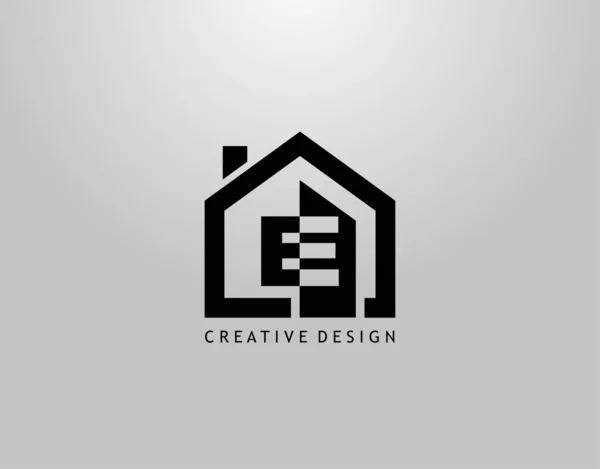 Logotipo Letra Bienes Raíces Espacio Negativo Inicial Forma Casa Minimalista — Archivo Imágenes Vectoriales