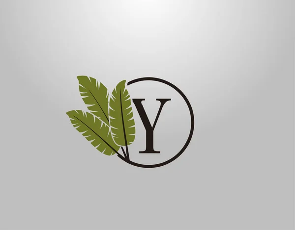 Letter Logo Circle Nature Leaf Vector Logo Design Concept Βοτανική — Διανυσματικό Αρχείο