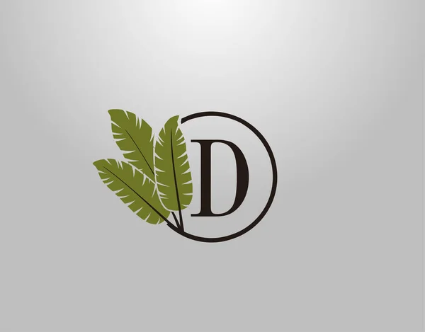 Brev Logotyp Circle Nature Leaf Vektor Logotyp Design Koncept Botaniska — Stock vektor