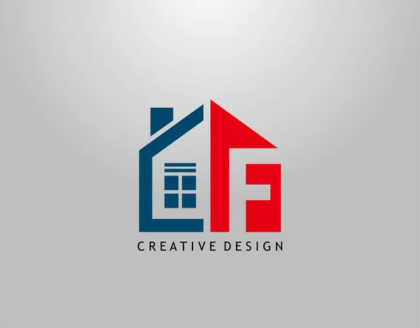 Letter Logo Negativní Prostor Počátečního Minimalistickým Tvarem Domu Ikona — Stockový vektor