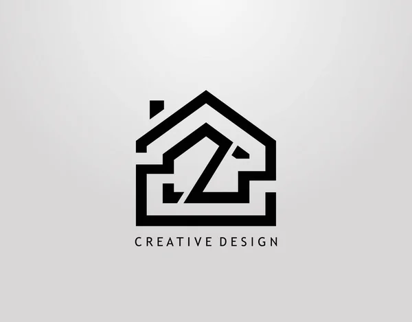 概要Z文字のロゴ 住宅用不動産建築物のロゴ — ストックベクタ