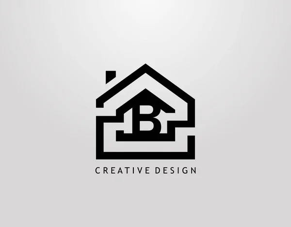 B文字のロゴ 住宅用不動産建築物のロゴ — ストックベクタ