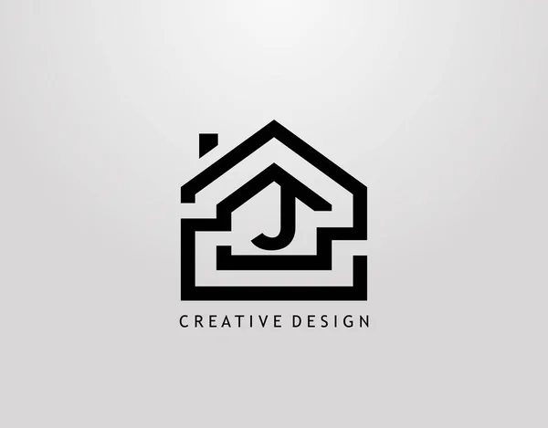 Minimalistický Dům Letter Logo Logo Stavby Realitní Architektury — Stockový vektor