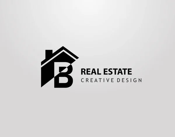 Lettera Logo Casa Forma Con Lettera Negativa Real Estate Architettura — Vettoriale Stock