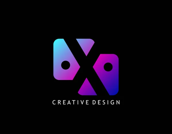 Creative Negative Space Letter Logo Geometrisch Designconcept Met Initiaal Pictogram — Stockvector