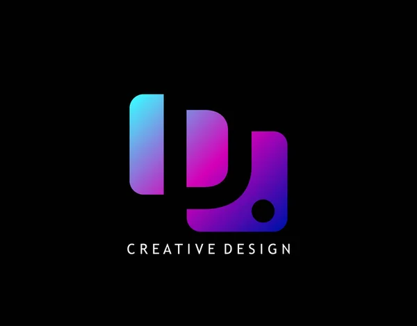 Creative Negative Space Letter Logo Conceito Design Forma Geométrica Com — Vetor de Stock