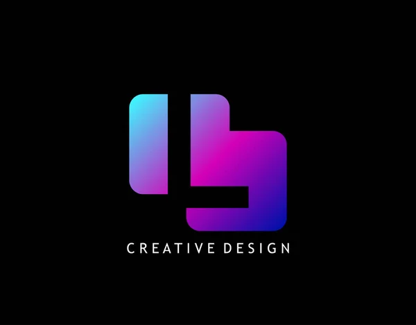 Creative Negative Space Letter Logo Concept Forme Géométrique Avec Icône — Image vectorielle