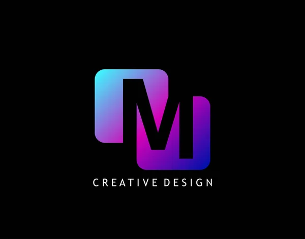 創造的な否定的なスペースMの手紙のロゴ ビジネス より多くのブランドアイデンティティのための最初のMアイコンと幾何学的な形状デザインコンセプト — ストックベクタ