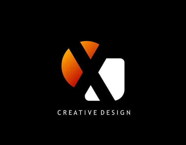 Letter Creative Negative Space Design Concept Geometric Shape Letter Logo — стоковый вектор