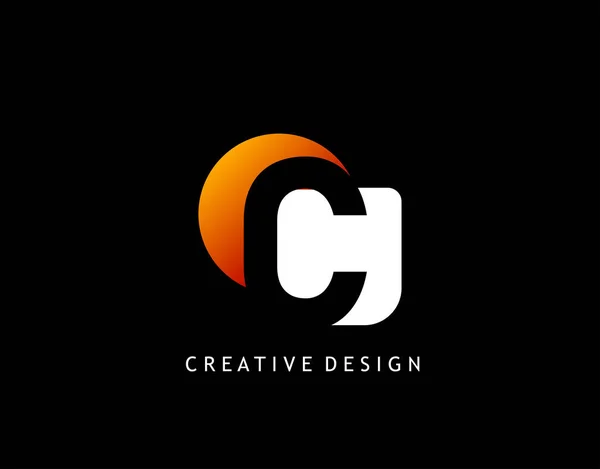 Carta Creative Negative Space Design Conceito Forma Geométrica Com Letra — Vetor de Stock