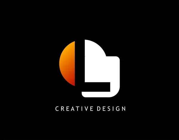 Letter Creative Negative Space Concept Design Forme Géométrique Avec Lettre — Image vectorielle