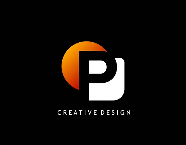 Letter Creative Negative Space Design Concept Geometric Shape Letter Logo — Stock Vector