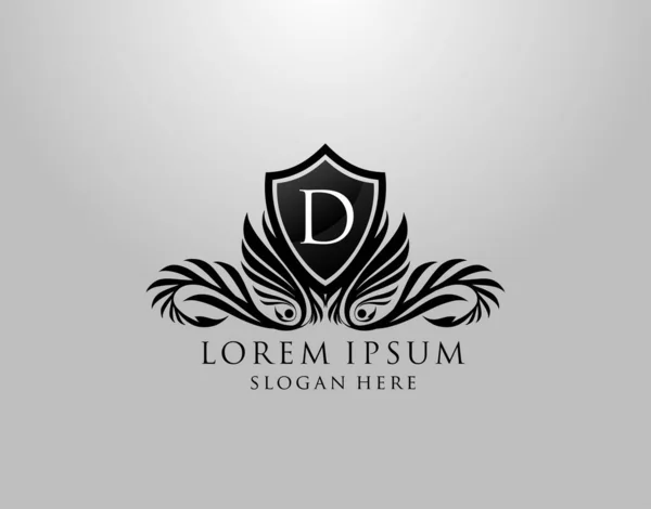 Logo Della Lettera Classic Inital Royal Shield Design Royalty Lettera — Vettoriale Stock