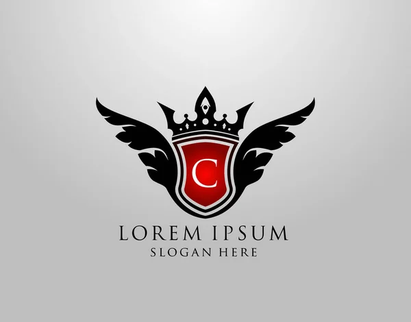 Letter Logo Classy Wings Shield Ontwerp Voor Royalty Restaurant Automobiel — Stockvector
