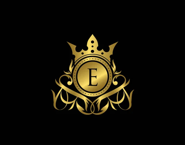 Люксовый Бутик Letter Дизайн Золотого Значка Elegant Royalty Letter Stamp — стоковый вектор