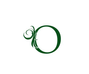 Klasik Yeşil O Harfi Çiçek Logosu Tasarımı