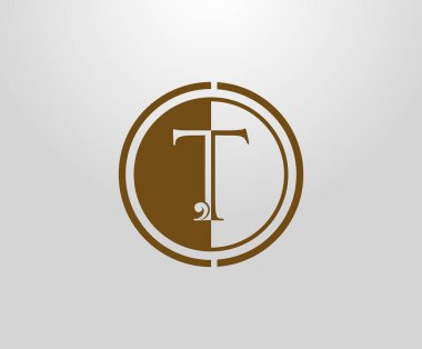 T harfinin logosunu çember yapın. Zarif kraliyet tarzı baş harfi T. Kitap tasarımı, düğün davetiyesi, marka adı, restoran, butik, otel için amblem çizilmiş.. 