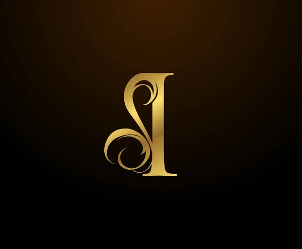 Graceful Initial Gold Letter Logo Vintage Embleem Voor Boekontwerp Onkruidkaart — Stockvector