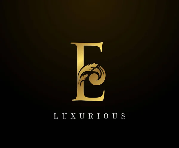 Gold Elegante Letra Logo Estilo Gracioso Caligráfico Belo Logotipo Emblema —  Vetores de Stock