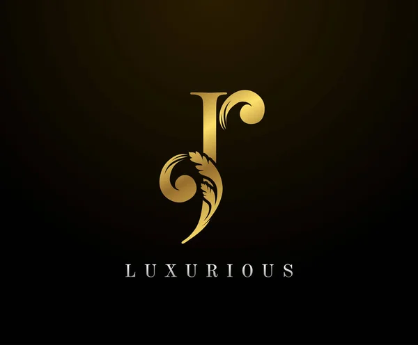 Oro Elegante Letra Logo Estilo Elegante Caligrafía Hermoso Logotipo Emblema — Archivo Imágenes Vectoriales