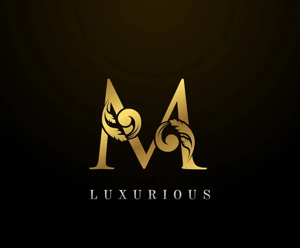 Zlaté Elegantní Písmeno Logo Elegantní Styl Krásné Kaligrafické Logo Ročník — Stockový vektor