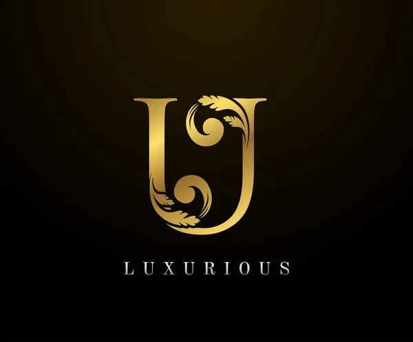 Oro Elegante Letra Logo Estilo Elegante Caligrafía Hermoso Logotipo Emblema — Vector de stock