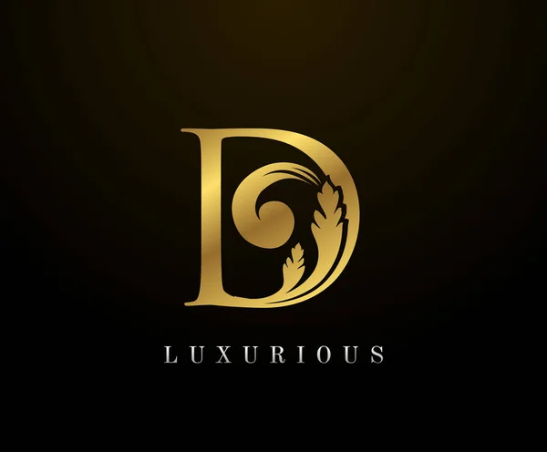 Ouro Elegante Letra Logo Estilo Gracioso Caligráfico Belo Logotipo Emblema —  Vetores de Stock