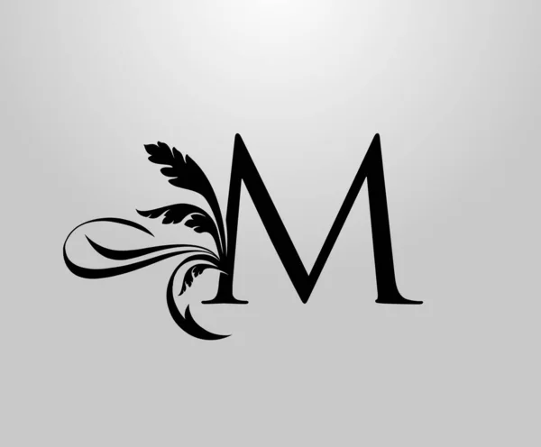 Classic Élégante Lettre Logo Floral Emblème Vintage Dessiné Pour Conception — Image vectorielle