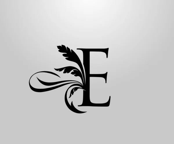 Klassisch Eleganter Buchstabe Floral Logo Vintage Gezeichnetes Emblem Für Buchdesign — Stockvektor