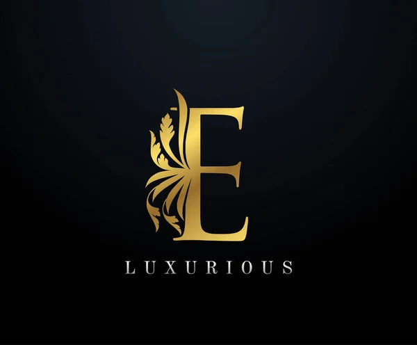 Letra Lujo Oro Logo Estilo Elegante Caligrafía Hermoso Logotipo Emblema — Vector de stock