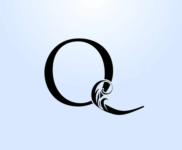 Qcrest 로고의 빈티지가 그려진 고전적 디자인 트위터 브랜드 비즈니스 레스토랑 — 스톡 벡터