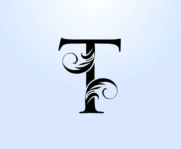 Luksusowa Litera Logo Crest Vintage Klasyczny Rysunek Godło Projektowania Książki — Wektor stockowy