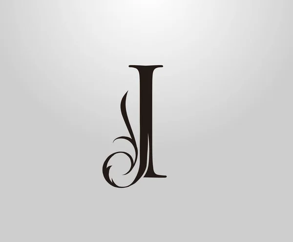 Klasyczne Logo Listu Graceful Royal Style Initial Vintage Rysowane Godło — Wektor stockowy