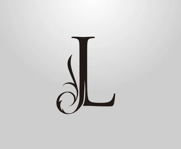 Logotipo Clássico Letra Estilo Real Gracioso Inicial Emblema Desenhado Vintage — Vetor de Stock