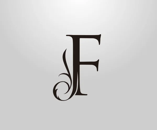 クラシックFレターのロゴ 優雅なロイヤルスタイル初期F 本のデザイン 結婚式の招待状 ブランド名 レストラン ブティック ホテルのためのヴィンテージ描かれたエンブレム — ストックベクタ