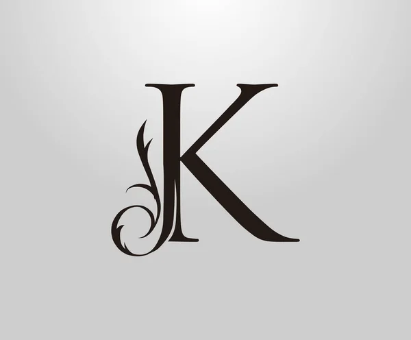 Klasické Letter Logo Vintage Kreslený Znak Pro Knižní Design Svatební — Stockový vektor