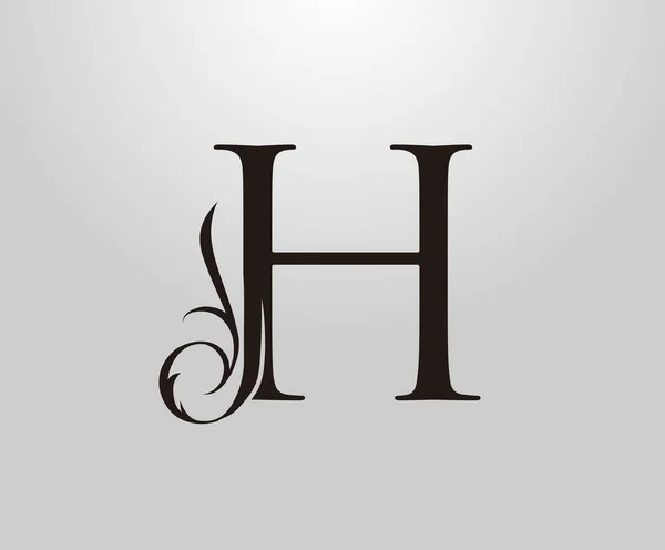 Klasyczne Logo Litery Wdzięczny Styl Królewski Initial Vintage Rysowane Godło — Wektor stockowy