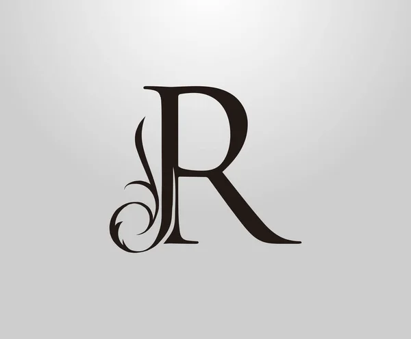 Logotipo Clássico Letra Estilo Real Gracioso Inicial Emblema Desenhado Vintage —  Vetores de Stock