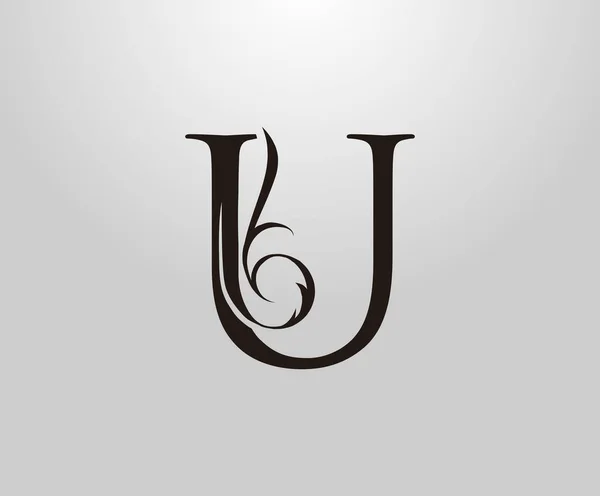 Logotipo Clásico Letter Graceful Royal Style Inicial Vintage Dibujado Emblema — Archivo Imágenes Vectoriales
