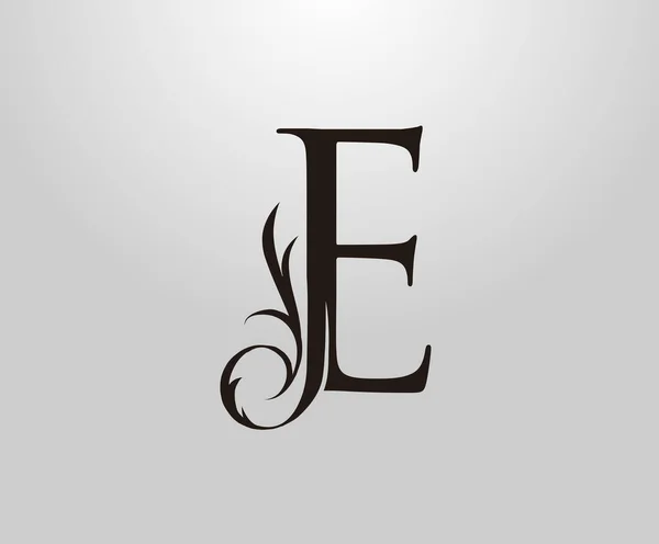Klasyczne Logo Litery Wdzięczny Styl Królewski Początkowy Vintage Rysowane Godło — Wektor stockowy
