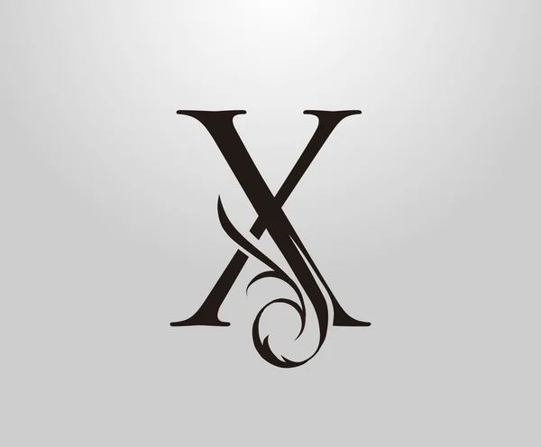 Klasyczne Logo Letter Wdzięczny Styl Królewski Initial Vintage Rysowane Godło — Wektor stockowy