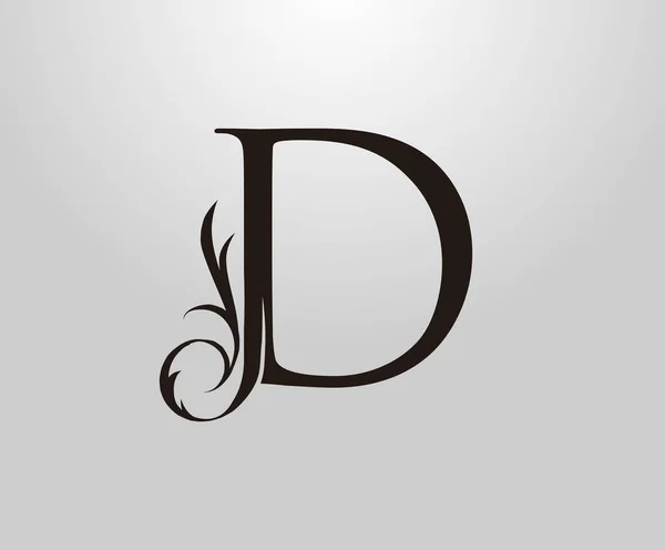 Logotipo Clásico Letra Graceful Royal Style Initial Vintage Drawn Emblem — Vector de stock