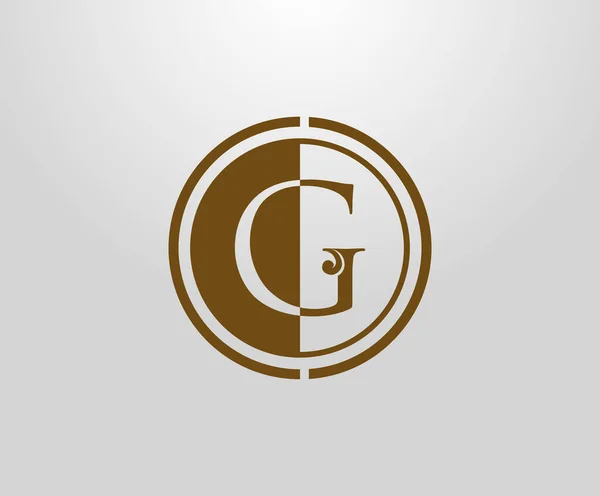Logo Znaczka Literowego Circle Wdzięczny Styl Królewski Initial Vintage List — Wektor stockowy