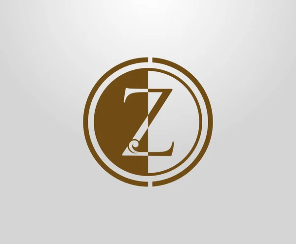 Cercle Lettre Timbre Logo Style Royal Gracieux Initiale Lettre Vintage — Image vectorielle