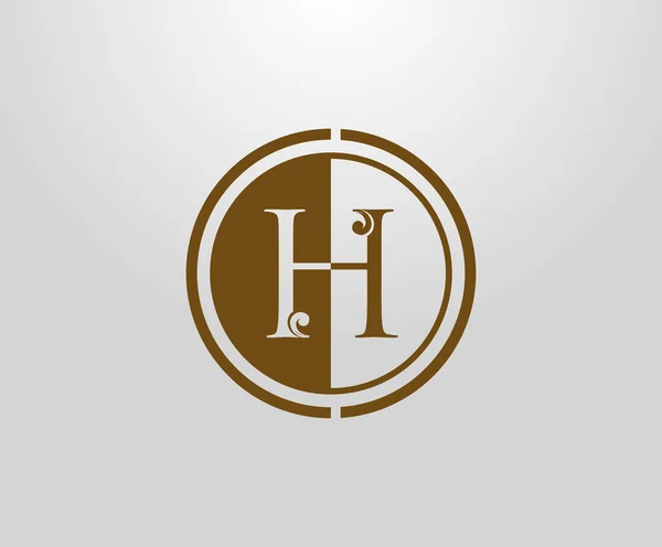 Cercle Lettre Timbre Logo Style Royal Gracieux Initiale Vintage Lettre — Image vectorielle