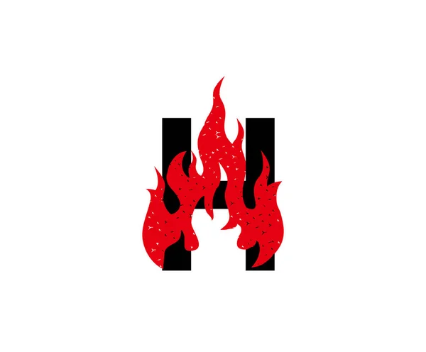 Icono Letra Quema Diseño Caliente Del Logotipo Fama Del Fuego — Vector de stock