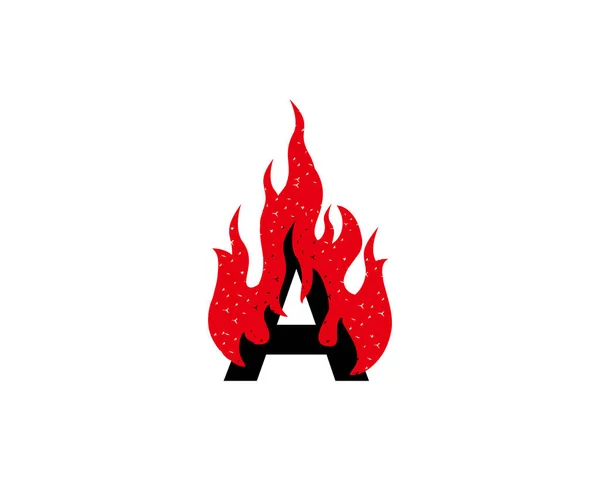 Palenie Ikony Listu Hot Fire Fame Projekt Logo — Wektor stockowy