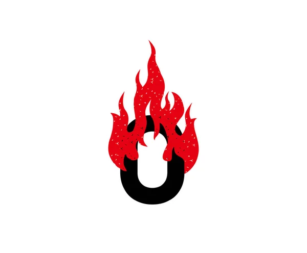 Палаюча Піктограма Letter Hot Fire Fame Дизайн Логотипу — стоковий вектор